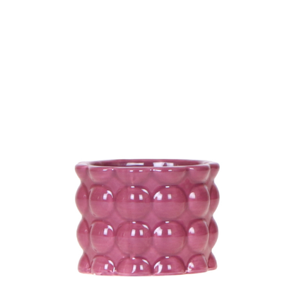 Übertopf Cotton Shine lila Ø6cm – Mini Blumentopf mit Blasenrelief – hochglänzender Retro-Übertopf im 70er-Design – Pflanzenübertopf für Sukkulenten, Kakteen & Mini-Zimmerpflanzen