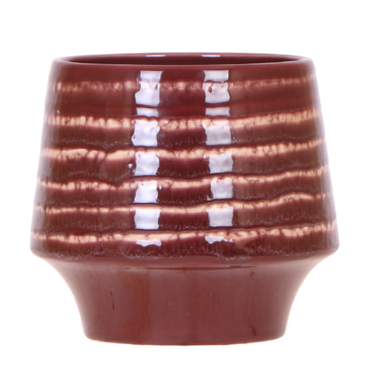 Übertopf Moonstone Burgundy Ø12cm – eleganter Keramik Blumentopf in Burgundrot – fein geschichtete Glasur mit dezentem Glanz – Hotel Chic Pflanzenübertopf für Zimmerpflanzen & Sukkulenten