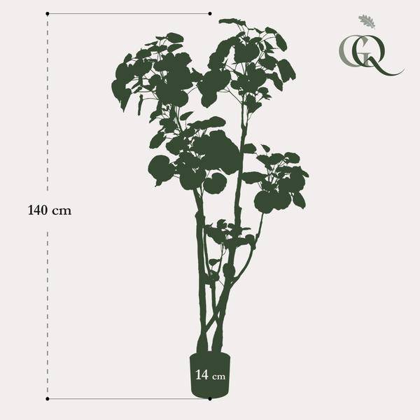 Kunstpflanze Polyscias Aralia ↕135cm – künstliche Grünpflanze für Wohnzimmer, Büro, Flur & pflegeleichte Deko