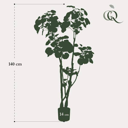 Kunstpflanze Polyscias Aralia ↕135cm – künstliche Grünpflanze für Wohnzimmer, Büro, Flur & pflegeleichte Deko